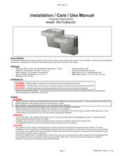 Elkay VRCTL8 2C Series Installation, Care & Use Manual