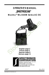 Spectronics Spectroline Maxima ML-3500M/J Operator's Manual