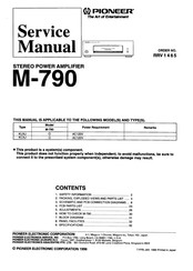Pioneer M-790 Service Manual