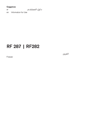 Gaggenau RF 287 Information For Use