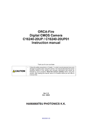 Hamamatsu Photonics ORCA-Fire C16240-20UP Instruction Manual