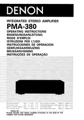 Denon PMA-380 Operating Instructions Manual