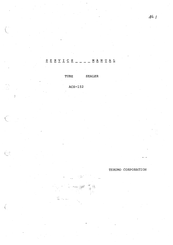 Terumo ACS-152 Service Manual