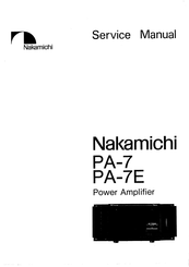 Nakamichi PA-7 Service Manual