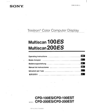 Sony Multiscan 100ES Operating Instructions Manual