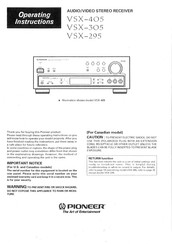 Pioneer VSX-305 Operating Instructions Manual