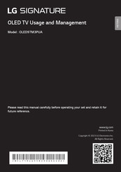 LG Signature OLED97M3PUA Manual