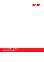 ITEM KLE 5 40x40 LR Notes On Use And Installation