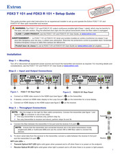 Extron electronics FOX3 101 Setup Manual