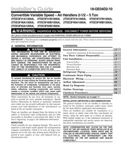 Trane 4TEE3F65B1000A Installer's Manual
