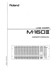Roland M-160 II Owner's Manual