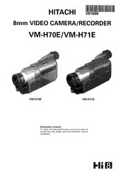 Hitachi Hi8 VM-H70E Instruction Manual