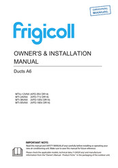 Frigicoll MTI-55VNX Owners & Installation Manual