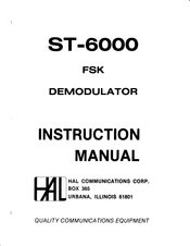 Hal Communications ST-6000 Instruction Manual
