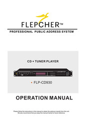 Flepcher FLP-CD-930 Operation Manual
