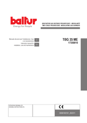baltur TBG 35 ME Instruction Manual For Installation, Use And Maintenance