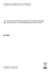 Sirius Satellite Radio SLT980 Installation, Use And Maintenance Instruction