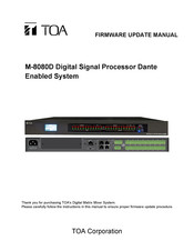 Toa M-800RC Firmware Update Manual