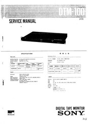 Sony DTM-100 Service Manual