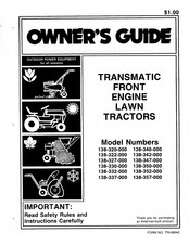 MTD 138-322-000 Owner's Manual