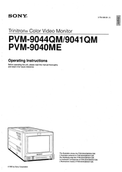 Sony Trinitron PVM-9044QM Operating Instructions Manual
