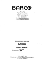 Barco CVM 3000 User Manual