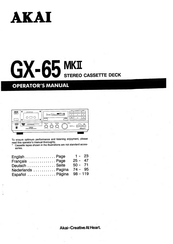 Akai GX-65 MKII Operator's Manual