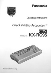 Panasonic KX-RC95 Operating Instructions Manual