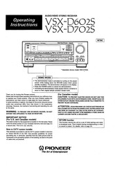 Pioneer VSX-D6025 Operating Instructions Manual