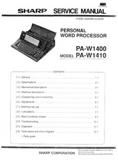 Sharp PA-W1410 Service Manual