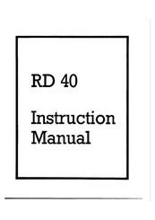 Ariston RD 40 Instruction Manual