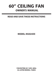 LBC Savoy House M2024 Series Owner's Manual