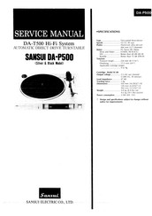 Sansui DA-P500 Service Manual