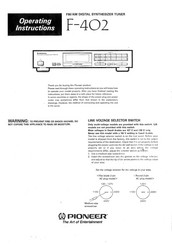 Pioneer F-402 Operating Instructions Manual
