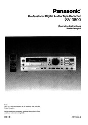 Panasonic SV-3800 Operating Instructions Manual