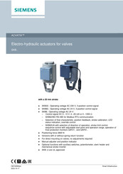 Siemens ACVATIX SKB62U Series Manual