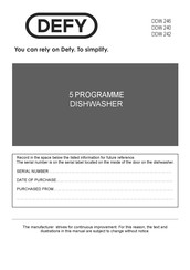 Defy DDW 242 Manual
