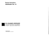 DR. JOHANNES HEIDENHAIN TNC 114 Service Instructions Manual