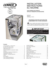 Lennox EL195UHNE Series Installation Instructions Manual