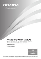 Hisense WMS017M6XBE User's Operation Manual