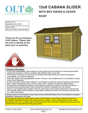 Olt CABANA CB128-SLIDER-CEDAR-BEV Manual