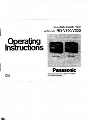 Panasonic RQ-V190 Operating Instructions Manual