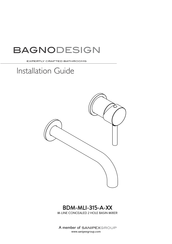 Sanipex BAGNODESIGN BDM-MLI-315-A Series Installation Manual