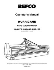 BEFCO HURRICANEH80-100 Operator's Manual