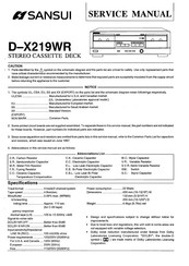 Sansui D-X219WR Service Manual
