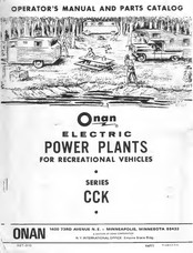 Onan CCK Series Operator's Manual And Parts Catalog