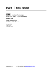 Eaton Cutler-Hammer RSS 36-SD-ST Installation And User Manual