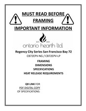 Regency CB72EPV Important Information Manual