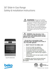 Beko SLGR 30423SS Safety & Installation Instructions