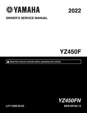 Yamaha YZ450FN 2022 Owner's Service Manual